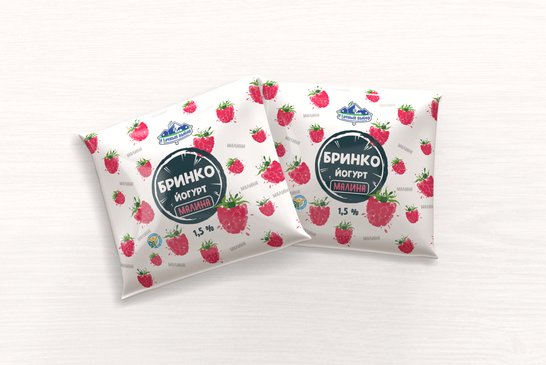 Yogurt "BRINKO" with "Raspberry" flavor 1.5%