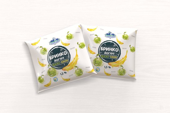 Yogurt "BRINKO" with "Apple and Banana" flavor 1.5%