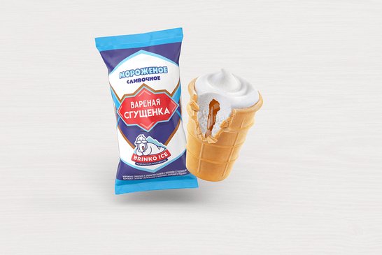 Cream ice cream "BOILED CONDENSED milk" with vanilla flavor and condensed milk