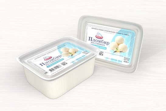 Plombiere ice-cream "PLOMBIR NA SLIVKAKH" with a vanilla flavor
