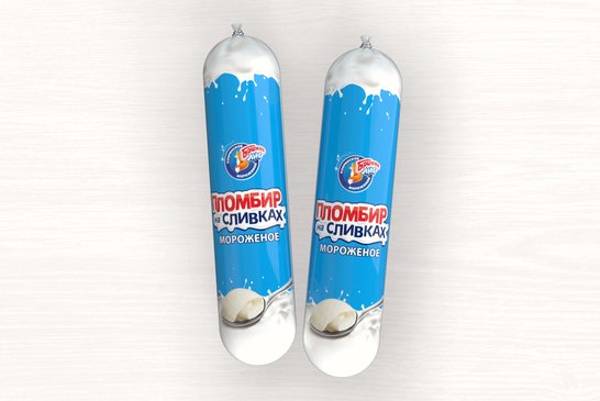 Plombiere ice-cream "PLOMBIR NA SLIVKAKH" with a vanilla flavor