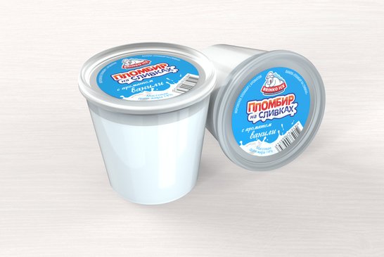 Plombiere ice-cream "Plombir na Slivkakh" with a vanilla flavor