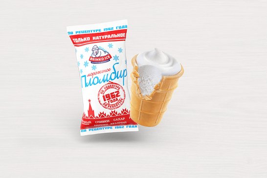ICE-CREAM "PLOMBIR 1962" WITH A VANILLA FLAVOR