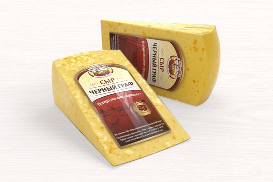 PACKAGED CHEESE "CHERNY GRAF" 50% WITH A BAKED MILK FLAVOR