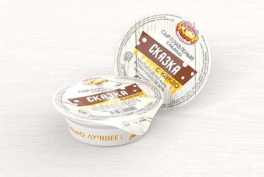 SWEET PROCESSED CHEESE "SKAZKA" 30% WITH COCOA