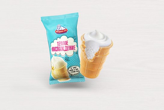 HIGH-FAT ICE-CREAM "TEPLOE NASLAZHDENIE" WITH A VANILLA FLAVOR